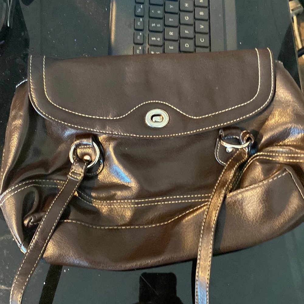 Brown leather handbag Lightly used